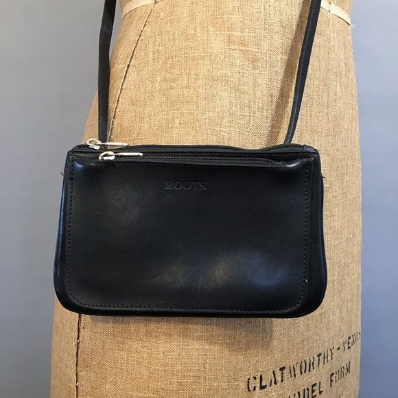 Vintage Roots Leather Mini Crossbody Bag, Black - Picture 3 of 8